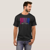 ボトムバイセクシャルプライドフラグバーコードLgbtq月Aes Tシャツ (正面フル)