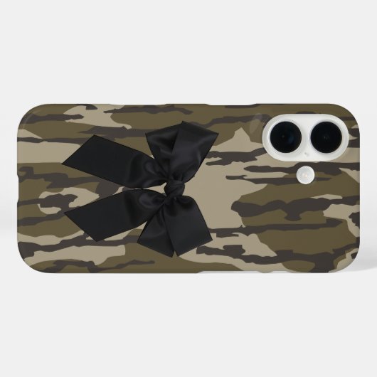 ボトムランド迷彩柄かわいいリボン女と女の子 Case-Mate iPhoneケース (裏面 (横))