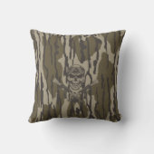 ボトムランド迷彩柄クラシックヴィンテージライフルとスカル クッション (裏面)