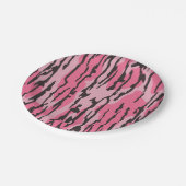 ボトムランド迷彩柄ピンク底迷彩柄女の子 ペーパープレート (アングル)