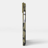 ボトムランド迷彩柄女子かわいいピンクのリボン iPhoneケース (左側面)