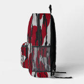 ボトムランド迷彩柄赤と白パターン男の子女 プリントバックパック (右)