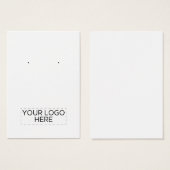 ボトムロゴ白いカスタムイヤリング表示カード (正面&裏面)