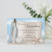 ボトルからのメッセージ – ビーチありがとうフラットカード サンキューカード (スタンド正面)