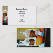 ボトルが付いている乳鉢そして乳棒-プラチナ終わり 名刺 (正面/裏面)