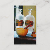 ボトルが付いている乳鉢そして乳棒-プラチナ終わり 名刺 (裏面)