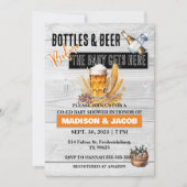 ボトルとビール共同ベビーシャワー招待状 招待状 (正面)