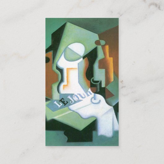 ボトルとフルーツディッシュ(1919)フアン・グリスによるキュービズム 名刺 (裏面)