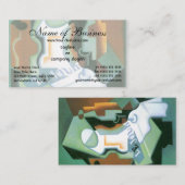 ボトルとフルーツディッシュ(1919)フアン・グリスによるキュービズム 名刺 (正面/裏面)