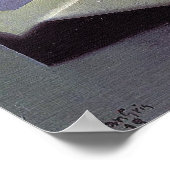 ボトルとフルーツディッシュ、by Juan Gris ポスター (角)