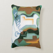 ボトルとフルーツディッシュbyフアン・グリス，ヴィンテージキュービズム アクセントクッション (裏面(縦))