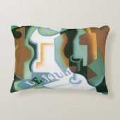 ボトルとフルーツディッシュbyフアン・グリス，ヴィンテージキュービズム アクセントクッション (裏面)