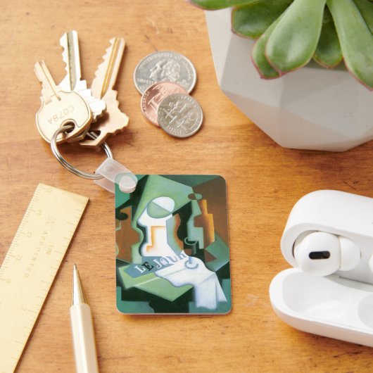 ボトルとフルーツディッシュbyフアン・グリス，ヴィンテージキュービズム キーホルダー (デスク)