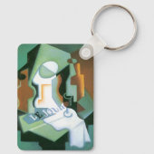 ボトルとフルーツディッシュbyフアン・グリス，ヴィンテージキュービズム キーホルダー (裏面)