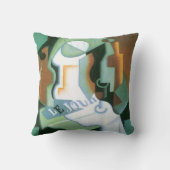 ボトルとフルーツディッシュbyフアン・グリス,ヴィンテージキュービズム クッション (裏面)