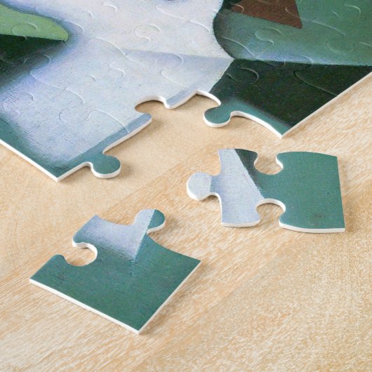 ボトルとフルーツディッシュbyフアン・グリス,ヴィンテージキュービズム ジグソーパズル (側面)