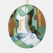 ボトルとフルーツディッシュbyフアン・グリス，ヴィンテージキュービズム セラミックオーナメント (左)