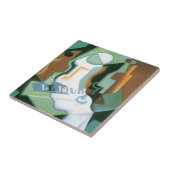 ボトルとフルーツディッシュbyフアン・グリス,ヴィンテージキュービズム タイル (側面)