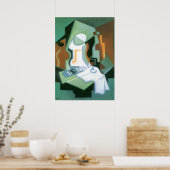 ボトルとフルーツディッシュbyフアン・グリス,ヴィンテージキュービズム ポスター (キッチン)