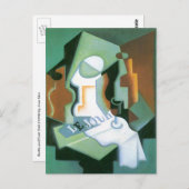 ボトルとフルーツディッシュbyフアン・グリス,ヴィンテージキュービズム ポストカード (正面/裏面)