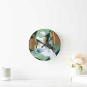 ボトルとフルーツディッシュbyフアン・グリス,ヴィンテージキュービズム ラウンド壁時計 (ホーム)