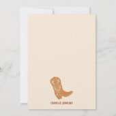 ボトルとブーツ手引き赤ちゃんシャワー 招待状 (裏面)