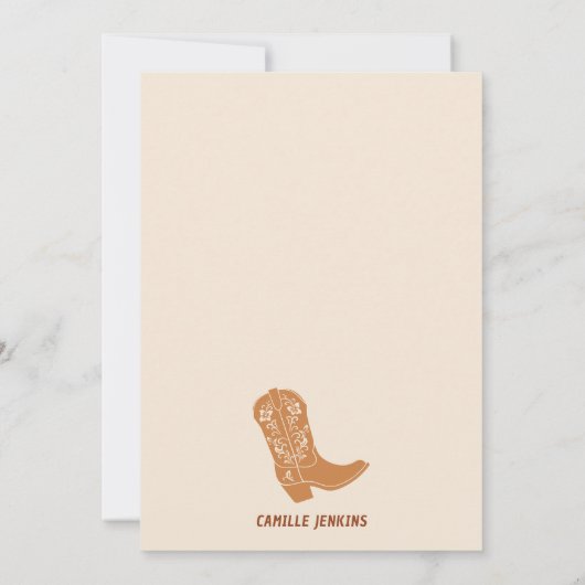 ボトルとブーツ手引き赤ちゃんシャワー 招待状 (裏面)