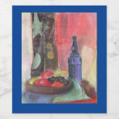 ボトルとワインの静命デザインラベル ワインラベル (シングルラベル)