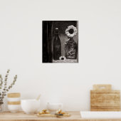 ボトルと紅白の花瓶 ポスター (キッチン)