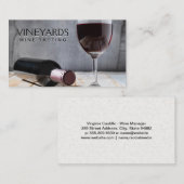 ボトルと赤ワイン |ワイナリー 名刺 (正面/裏面)