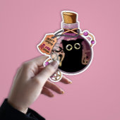 ボトルに閉じ込められた邪悪な猫の霊 – 不気味 Cute シール