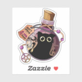 ボトルに閉じ込められた邪悪な猫の霊 – 不気味 Cute シール (シート)