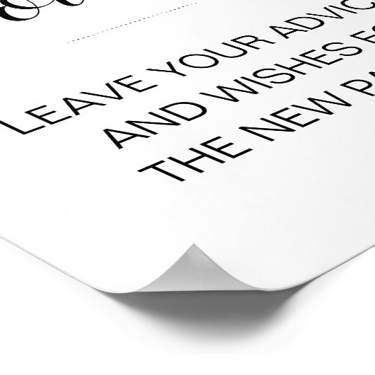 ボトルのメッセージ新しい親アドバイス赤ちゃんシャワー ポスター (角)