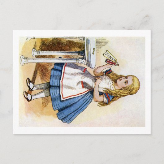 ボトルのラベルが私を飲むと言ったのでアリスは飲んだ ポストカード (正面)