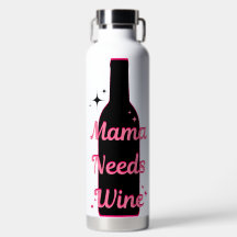 ボトルの形のグラフィックデザインピンクママがワインを必要