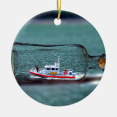 ボトルの海の装飾的なオーナメントの船 セラミックオーナメント (正面)