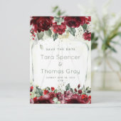 ボトルの牡丹の結婚式の日付カードを保存 セーブザデート (スタンド正面)