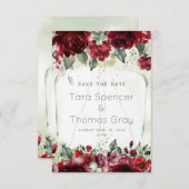 ボトルの牡丹の結婚式の日付カードを保存 セーブザデート (正面/裏面)