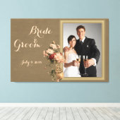 ボトルの結婚形見の菊 キャンバスプリント (インサイチュ (ウッドフロア))