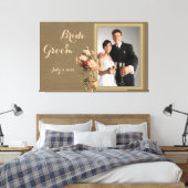 ボトルの結婚形見の菊 キャンバスプリント (インサイチュ (寝室))