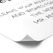 ボトルの結婚Guest Book Sign内のメッセージ ポスター (角)