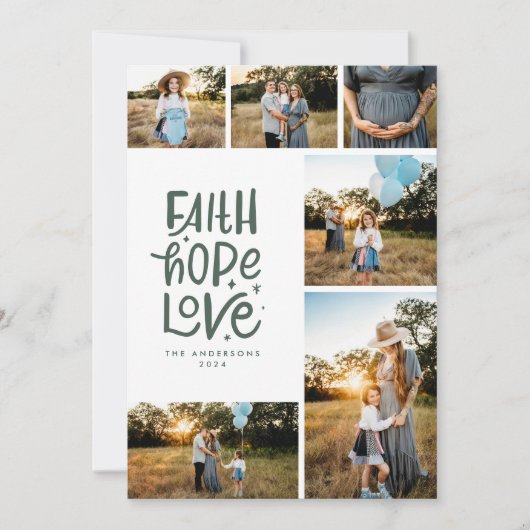 ボトルの緑の信仰は複数の写真を愛することを願う シーズンカード (正面)