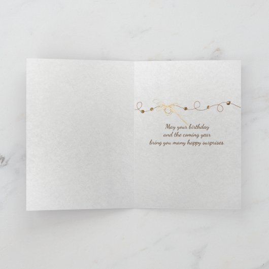 ボトルの誕生日のヒトデそしてメッセージ カード (内部)