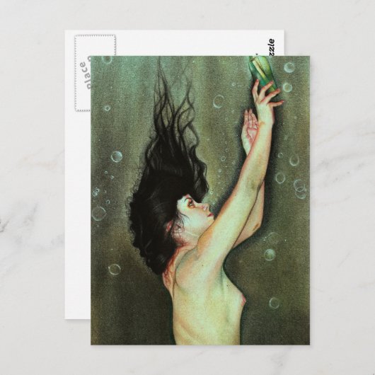 ボトルはがき内のMermaidメッセージ ポストカード (正面/裏面)