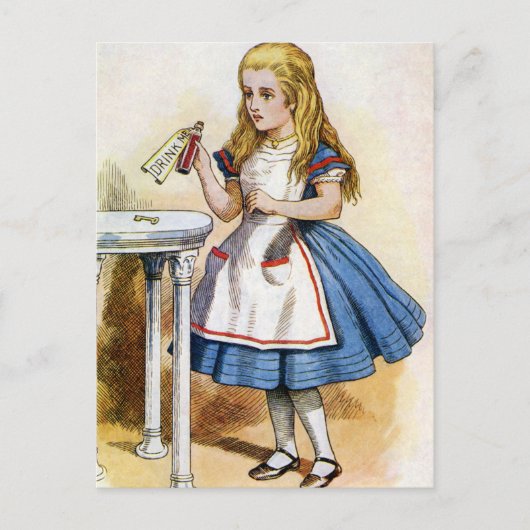 ボトルは「飲んで」と言ったので、アリスは ポストカード (正面)