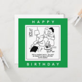 ボトルを開く人の心配漫画による傷害 カード (正面/裏面インサイチュ)