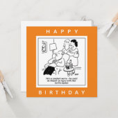 ボトルを開く人の心配漫画による傷害 カード (正面/裏面インサイチュ)