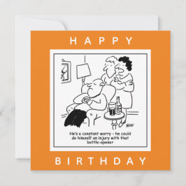 ボトルを開く人の心配漫画による傷害 カード