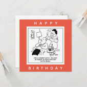 ボトルを開く人の心配漫画による傷害 カード (正面/裏面インサイチュ)