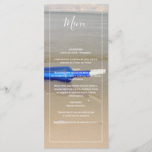 ボトルオンビーチサンド結婚ズ メニュー (正面)